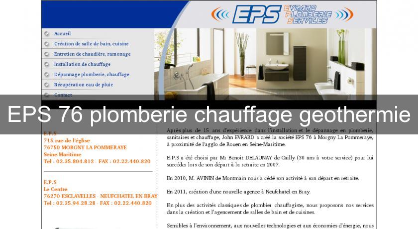 EPS 76 plomberie chauffage geothermie EPS 76 plomberie chauffage geothermie