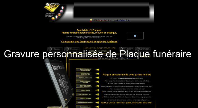 Gravure personnalisée de Plaque funéraire Gravure personnalisée de Plaque funéraire
