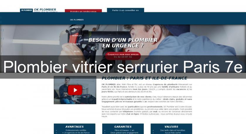 Plombier vitrier serrurier Paris 7e Plombier vitrier serrurier Paris 7e