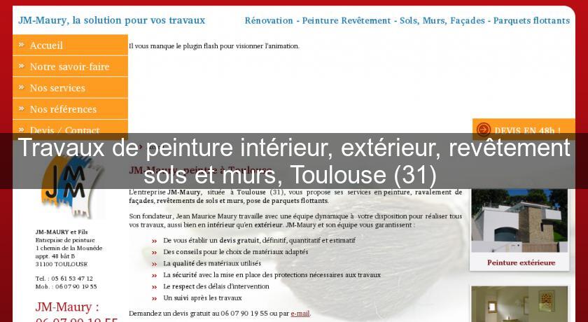 Travaux de peinture intérieur, extérieur, revêtement sols et murs, Toulouse (31) Travaux de peinture intérieur, extérieur, revêtement sols et murs, Toulouse (31)
