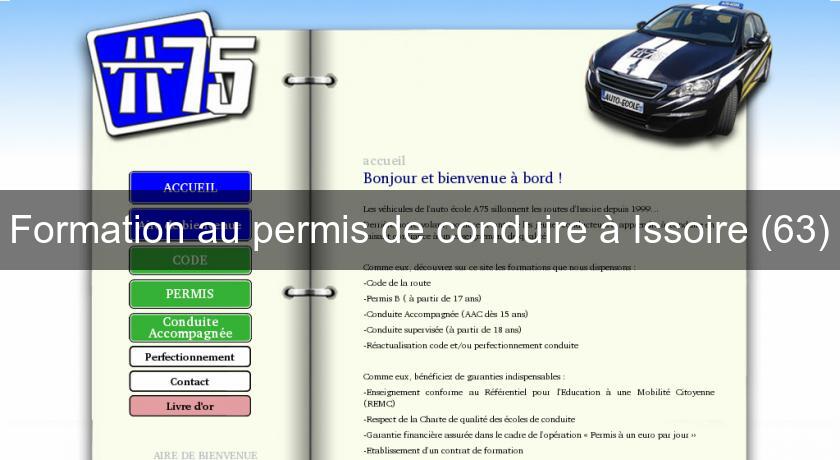 Formation au permis de conduire à Issoire (63) Formation au permis de conduire à Issoire (63)
