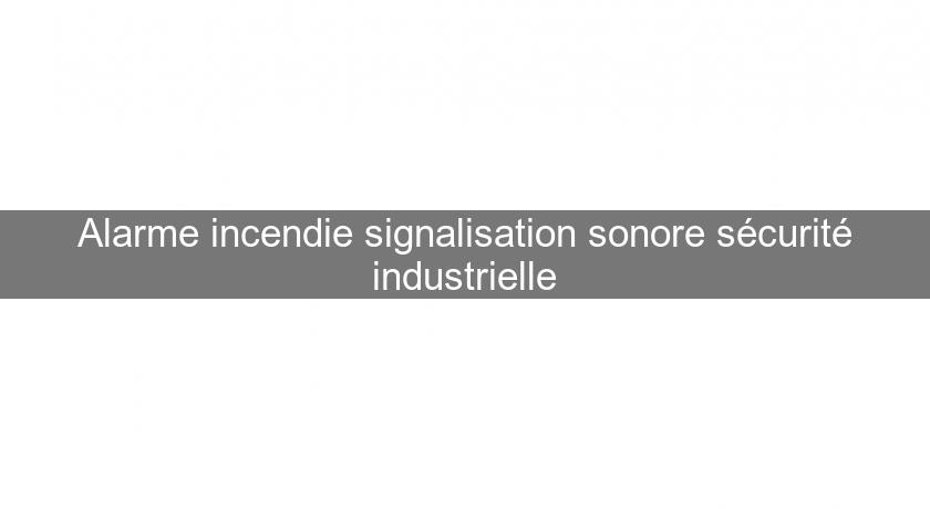 Alarme incendie signalisation sonore sécurité industrielle Alarme incendie signalisation sonore sécurité industrielle