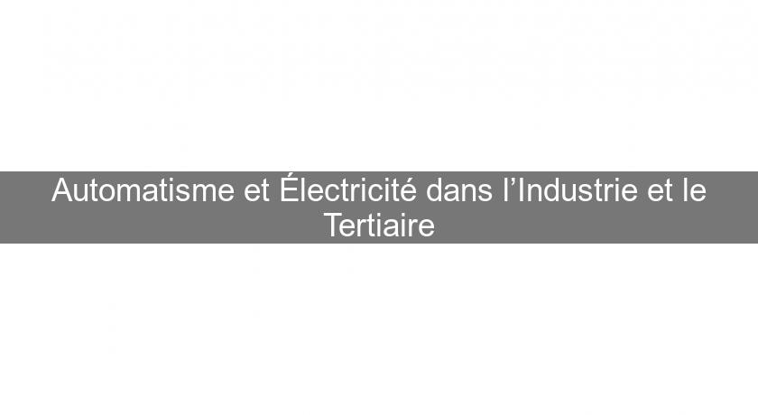 Automatisme et Électricité dans l’Industrie et le Tertiaire Automatisme et Électricité dans l’Industrie et le Tertiaire