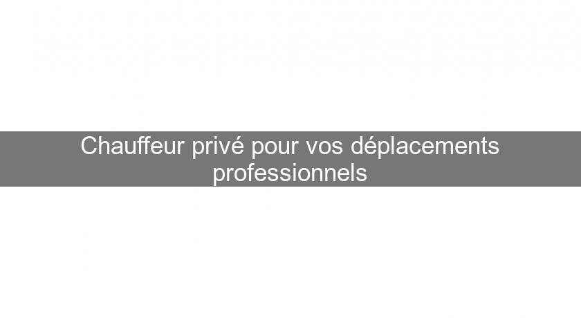 Chauffeur privé pour vos déplacements professionnels Chauffeur privé pour vos déplacements professionnels
