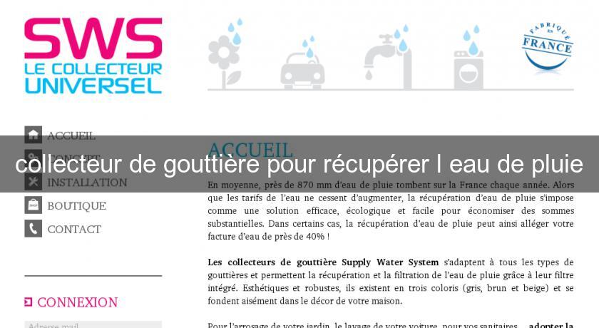 collecteur de gouttière pour récupérer l'eau de pluie collecteur de gouttière pour récupérer l'eau de pluie