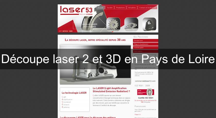 Découpe laser 2 et 3D en Pays de Loire Découpe laser 2 et 3D en Pays de Loire