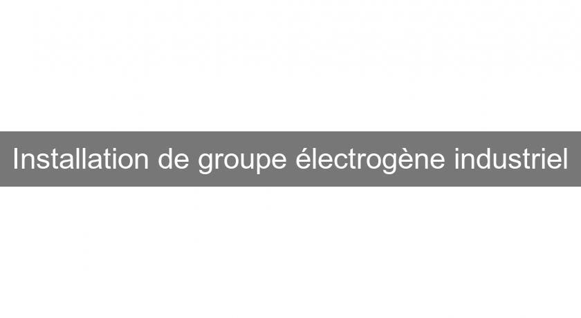 Installation de groupe électrogène industriel Installation de groupe électrogène industriel