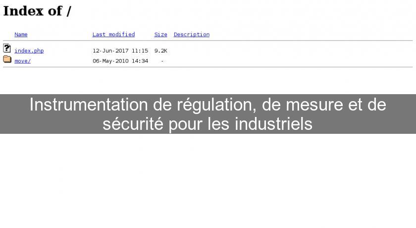 Instrumentation de régulation, de mesure et de sécurité pour les industriels Instrumentation de régulation, de mesure et de sécurité pour les industriels