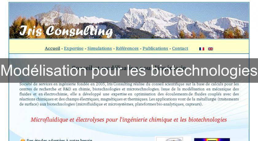 Modélisation pour les biotechnologies Modélisation pour les biotechnologies