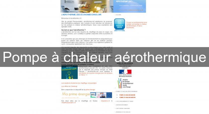 Pompe à chaleur aérothermique Pompe à chaleur aérothermique