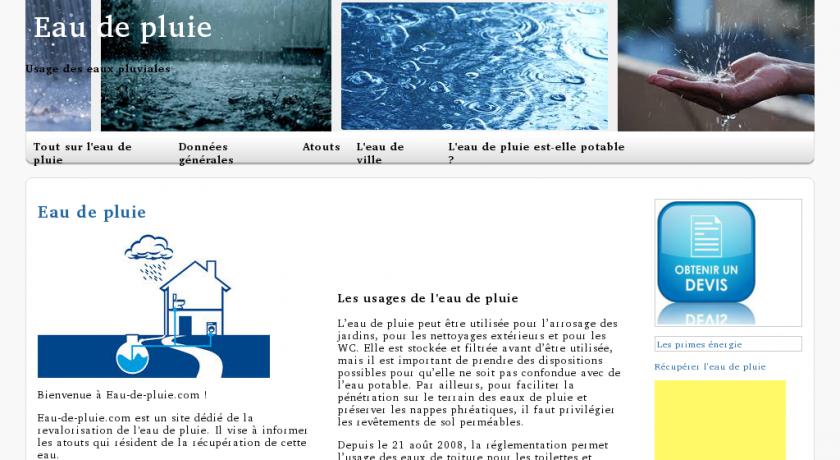 Récupération de l'eau de pluie Récupération de l'eau de pluie