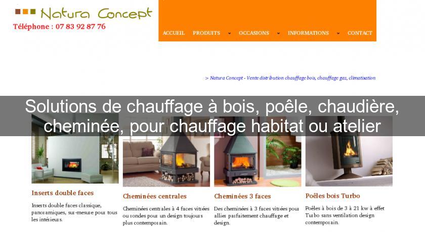 Solutions de chauffage à bois, poêle, chaudière, cheminée, pour chauffage habitat ou atelier Solutions de chauffage à bois, poêle, chaudière, cheminée, pour chauffage habitat ou atelier