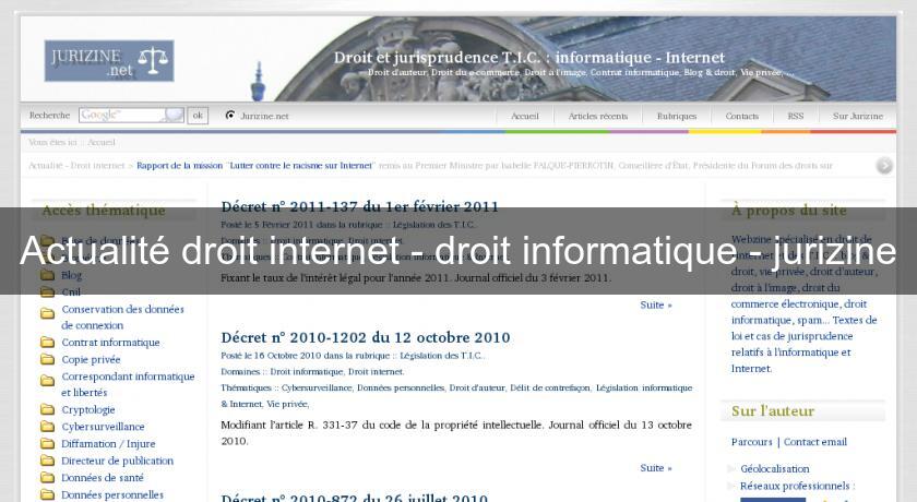 Actualité droit internet - droit informatique - jurizine Actualité droit internet - droit informatique - jurizine