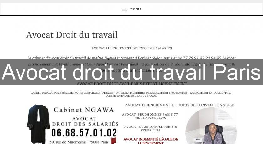 Avocat droit du travail Paris Avocat droit du travail Paris