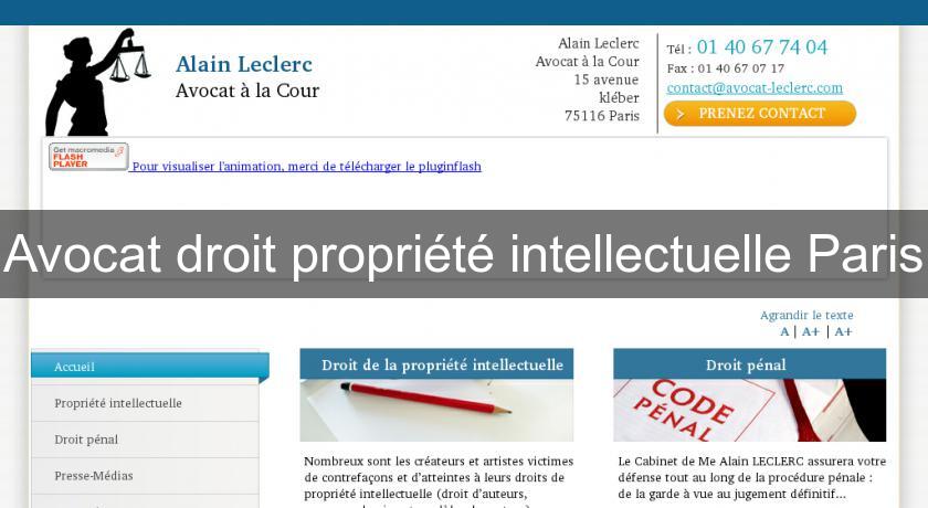 Avocat droit propriété intellectuelle Paris Avocat droit propriété intellectuelle Paris