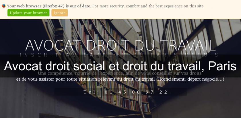 Avocat droit social et droit du travail, Paris Avocat droit social et droit du travail, Paris