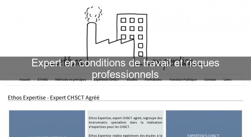 Expert en conditions de travail et risques professionnels Expert en conditions de travail et risques professionnels