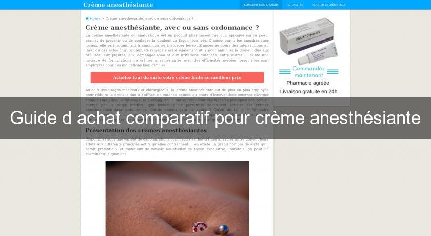 Guide d'achat comparatif pour crème anesthésiante Guide d'achat comparatif pour crème anesthésiante