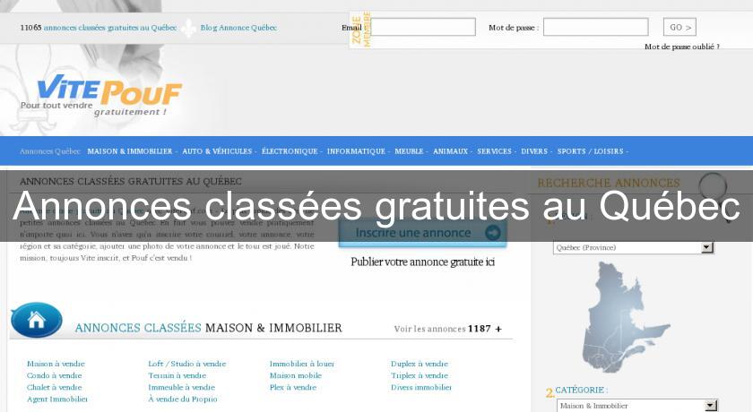 Annonces classées gratuites au Québec Annonces classées gratuites au Québec