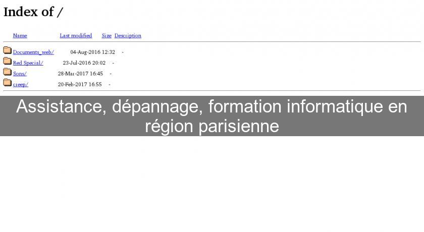 Assistance, dépannage, formation informatique en région parisienne Assistance, dépannage, formation informatique en région parisienne