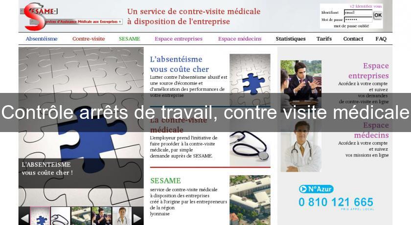 Contrôle arrêts de travail, contre visite médicale Contrôle arrêts de travail, contre visite médicale