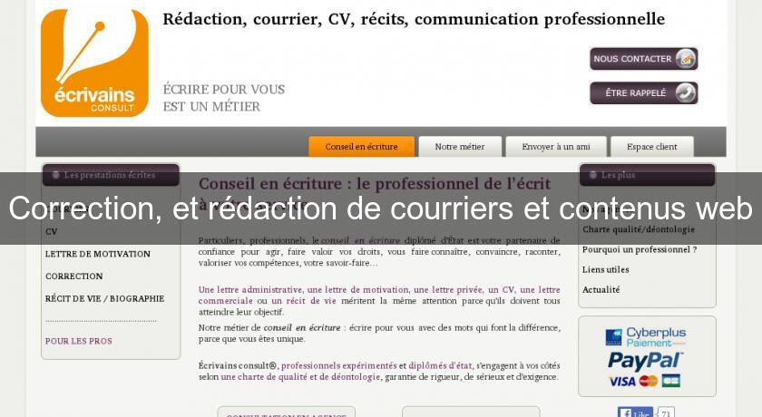 Correction, et rédaction de courriers et contenus web Correction, et rédaction de courriers et contenus web