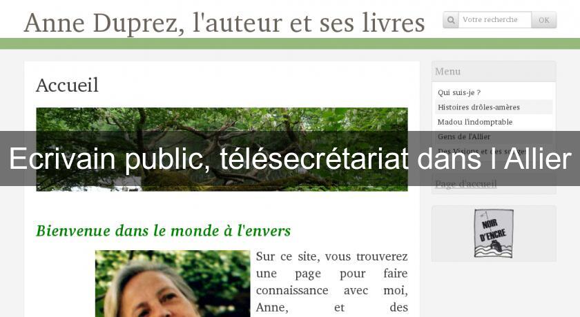 Ecrivain public, télésecrétariat dans l'Allier Ecrivain public, télésecrétariat dans l'Allier