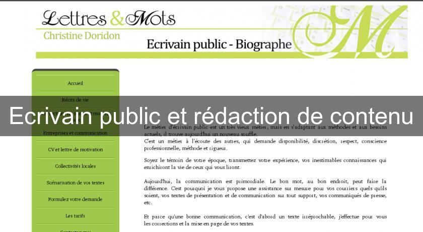 Ecrivain public et rédaction de contenu Ecrivain public et rédaction de contenu