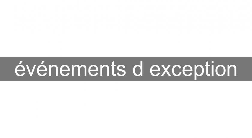 événements d'exception événements d'exception