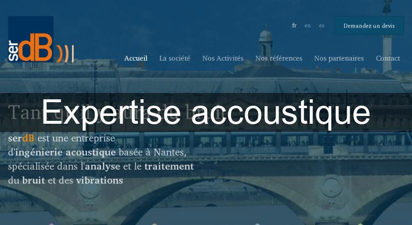 Expertise accoustique Expertise accoustique