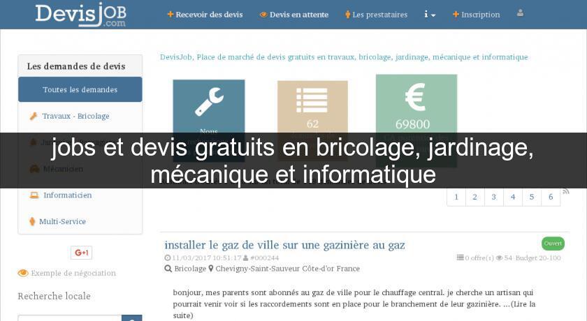 jobs et devis gratuits en bricolage, jardinage, mécanique et informatique jobs et devis gratuits en bricolage, jardinage, mécanique et informatique
