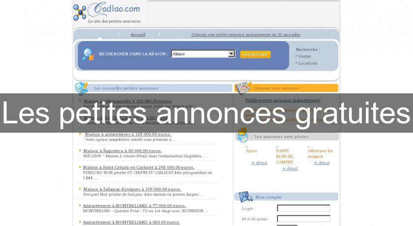 Les petites annonces gratuites Les petites annonces gratuites