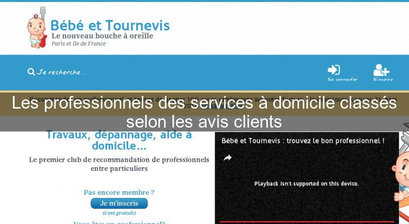 Les professionnels des services à domicile classés selon les avis clients Les professionnels des services à domicile classés selon les avis clients