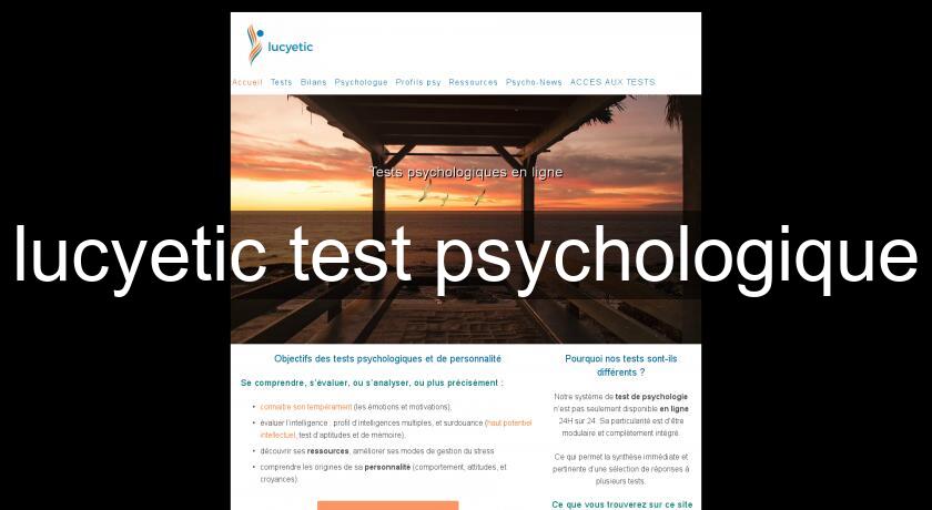 lucyetic test psychologique lucyetic test psychologique
