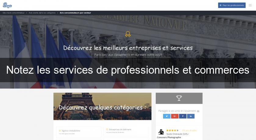 Notez les services de professionnels et commerces Notez les services de professionnels et commerces