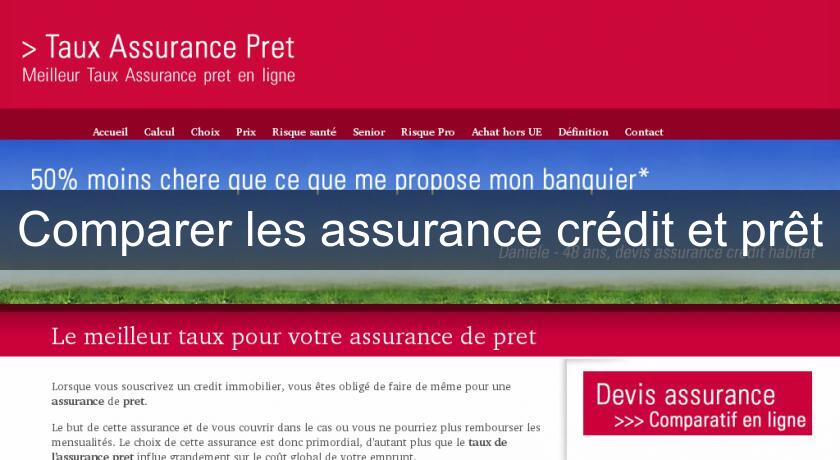 Comparer les assurance crédit et prêt Comparer les assurance crédit et prêt