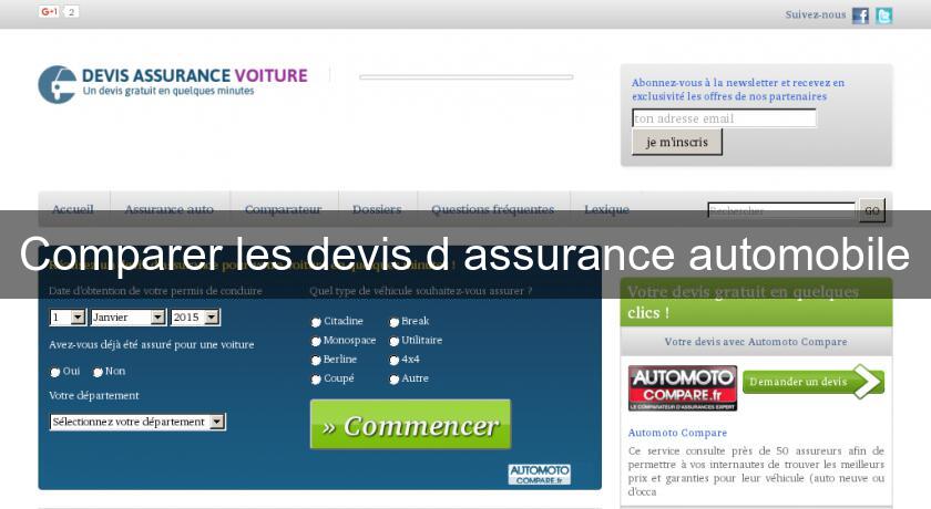 Comparer les devis d'assurance automobile Comparer les devis d'assurance automobile