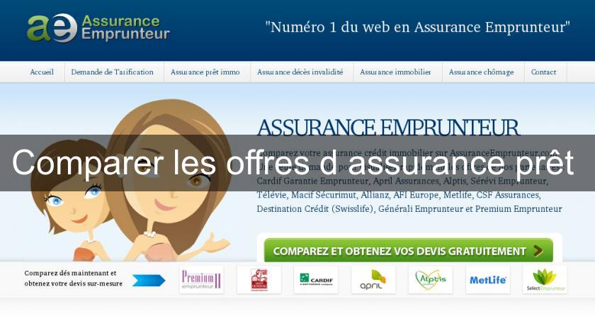 Comparer les offres d'assurance prêt Comparer les offres d'assurance prêt