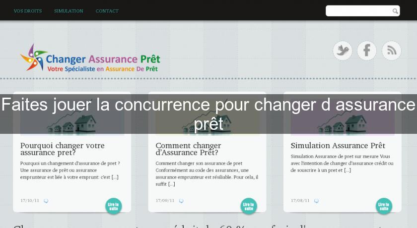 Faites jouer la concurrence pour changer d'assurance prêt Faites jouer la concurrence pour changer d'assurance prêt
