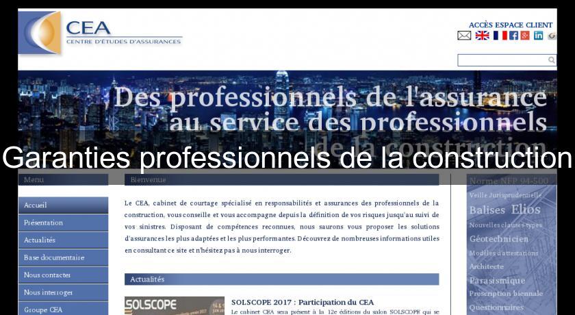 Garanties professionnels de la construction Garanties professionnels de la construction