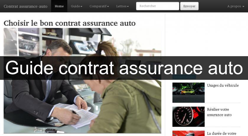 Guide contrat assurance auto Guide contrat assurance auto