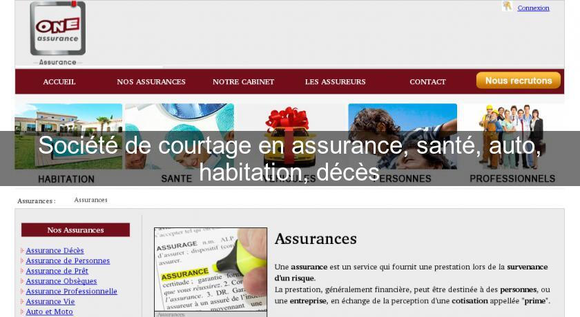 Société de courtage en assurance, santé, auto, habitation, décès Société de courtage en assurance, santé, auto, habitation, décès