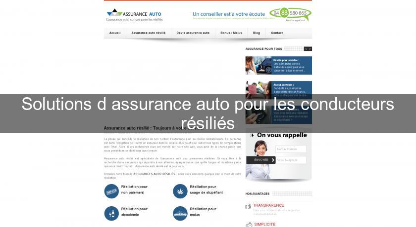 Solutions d'assurance auto pour les conducteurs résiliés Solutions d'assurance auto pour les conducteurs résiliés