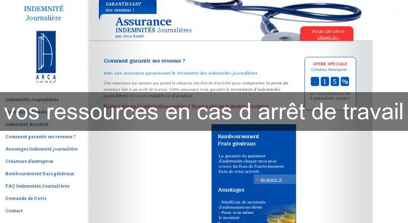 vos ressources en cas d'arrêt de travail vos ressources en cas d'arrêt de travail