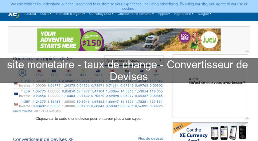 site monetaire - taux de change - Convertisseur de Devises site monetaire - taux de change - Convertisseur de Devises
