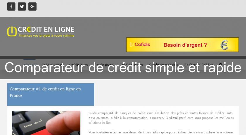 Comparateur de crédit simple et rapide Comparateur de crédit simple et rapide
