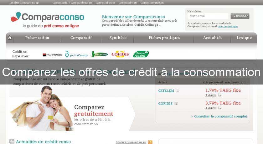 Comparez les offres de crédit à la consommation Comparez les offres de crédit à la consommation