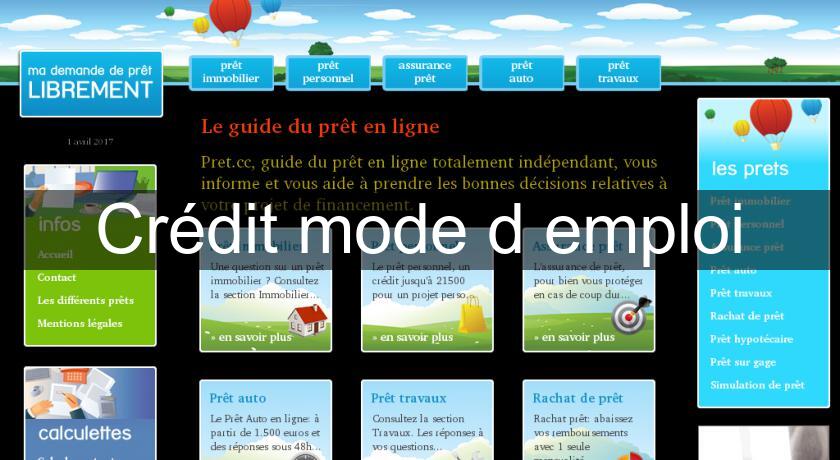 Crédit mode d'emploi Crédit mode d'emploi