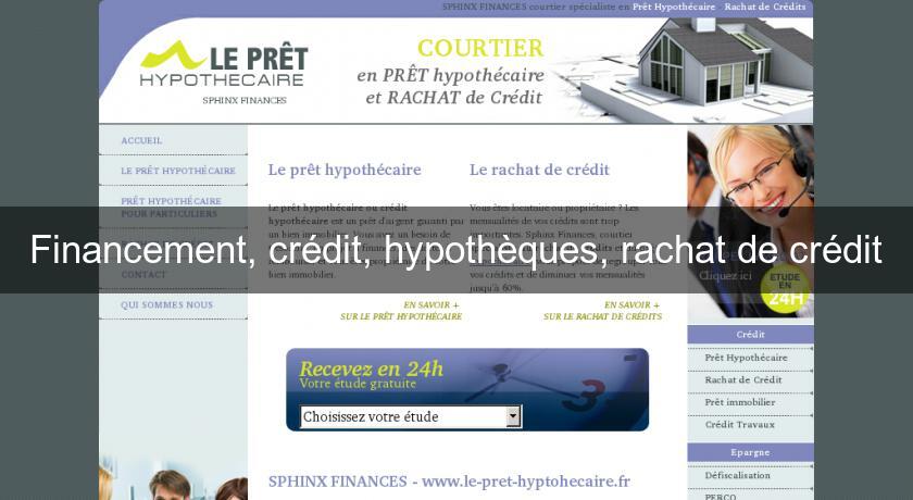 Financement, crédit, hypothèques, rachat de crédit Financement, crédit, hypothèques, rachat de crédit