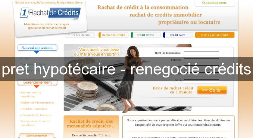 pret hypotécaire - renegocié crédits pret hypotécaire - renegocié crédits
